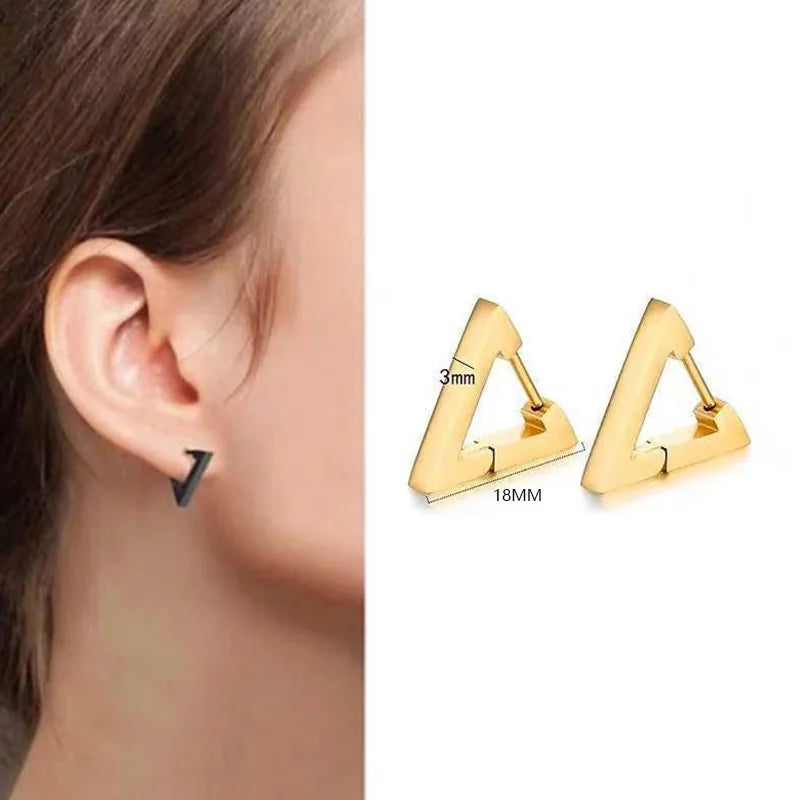 1 paire de boucles d'oreilles triangulaires punk . Acier inox