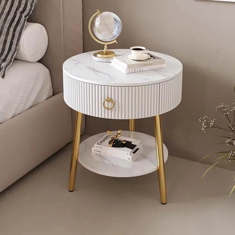 Metal Kawaii Night Table Storage Minimalist Japandi Nordic Trendy Bedside Table Modern Slate Meuble De Rangement Home Furniture