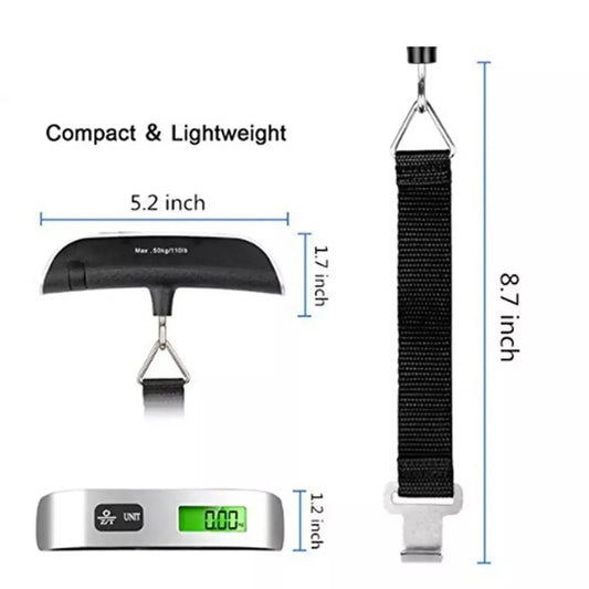 Portable Scale Digital LCD Display 110lb/50kg Electronic Luggage Hanging Suitcase Travel Weighs Baggage Bag Weight Balance Tools
