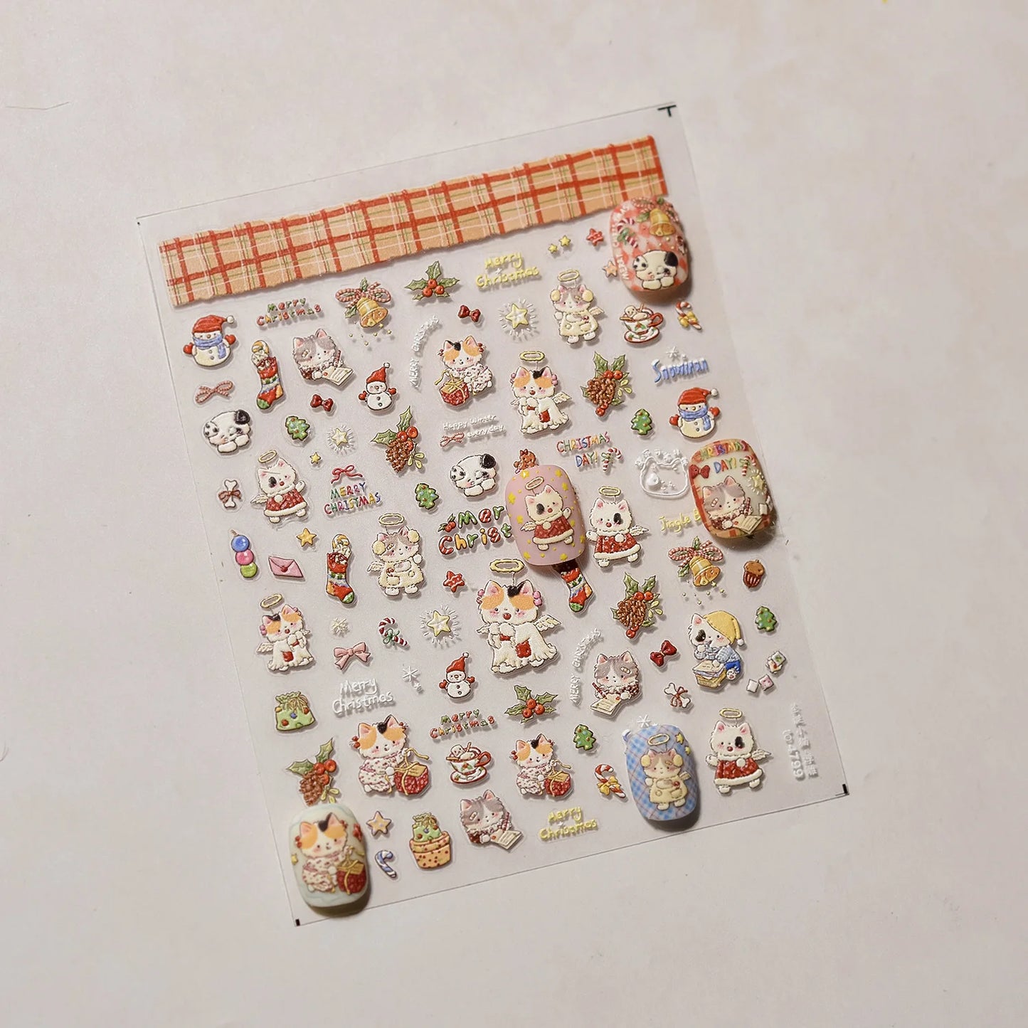 5D Cute Animal Nail Stickers Cute Sketching Graffiti Animal Cat Dog Nail Art Sticker Designs Self Adhesive Decoration Decal