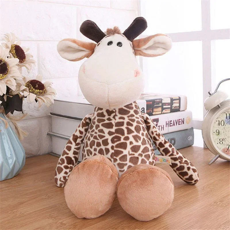 Peluche Kawaii de 25 cm, animal de la jungle, chien, zèbre, éléphant, lion, renard, girafe, jouets pour enfants, cadeau d'anniversaire