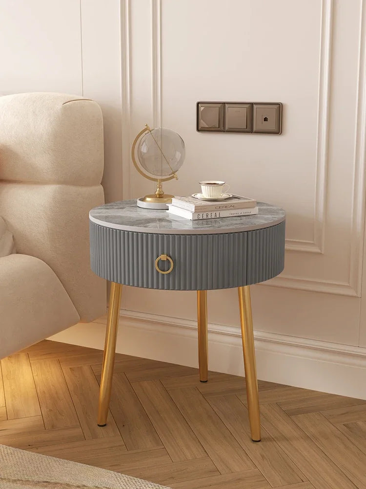 Metal Kawaii Night Table Storage Minimalist Japandi Nordic Trendy Bedside Table Modern Slate Meuble De Rangement Home Furniture
