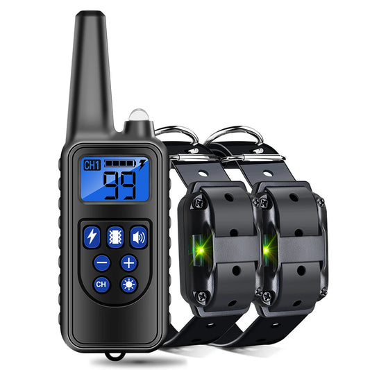 Collier de dressage électrique pour chien, rechargeable, anti-aboiements, anti-choc, anti-vibrations, étanche, avec clicker