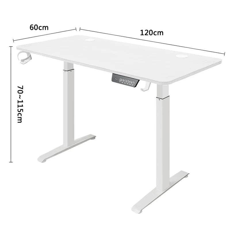 Bureau réglable en hauteur, bureau debout, bureau de mouvement, bureau d'ordinateur intelligent, bureau d'étude, bureau de jeu d'apprentissage.
