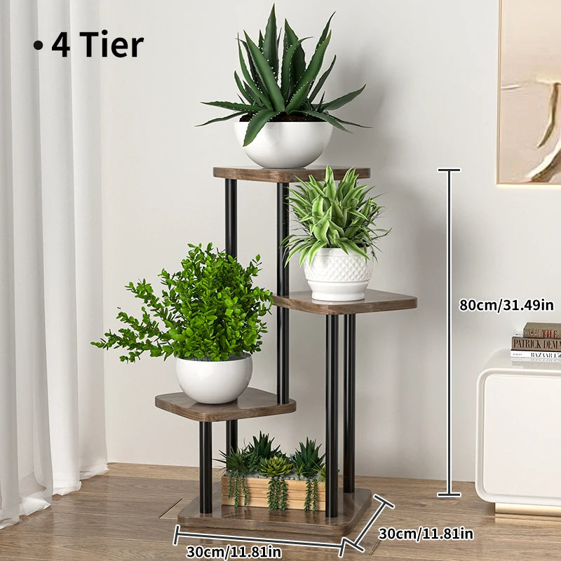 Plant Stand and Flower Stand Wooden Shelf 5/6/8Layers Display Stand Storage Shelf Pot Rack Organizer Shelves Garden Decoration