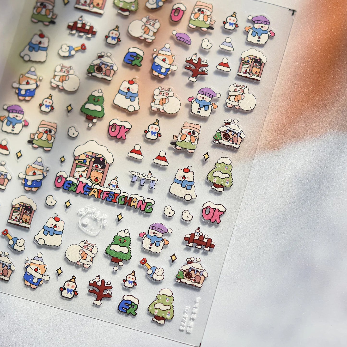 5D Cute Animal Nail Stickers Cute Sketching Graffiti Animal Cat Dog Nail Art Sticker Designs Self Adhesive Decoration Decal